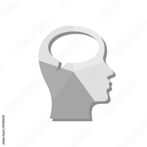 Icon - Kopf  mit Sprechblase - Nachdenken