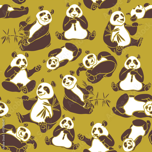 Fototapeta Naklejka Na Ścianę i Meble -  Seamless pattern with pandas.