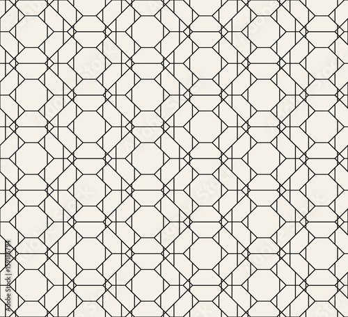 Polygonal geometric pattern vector seamless. Octagon grid texture. Modern abstract line background or web wallpaper.