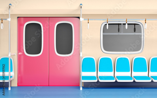 flat train interior
