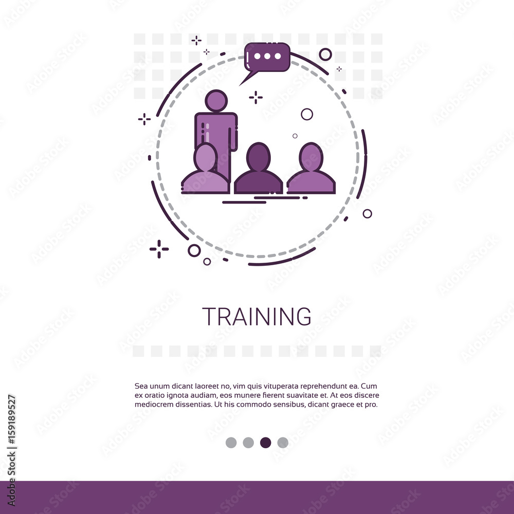 Fototapeta premium Learning Training Courses Education Web Banner With Copy Space Vector Illustration