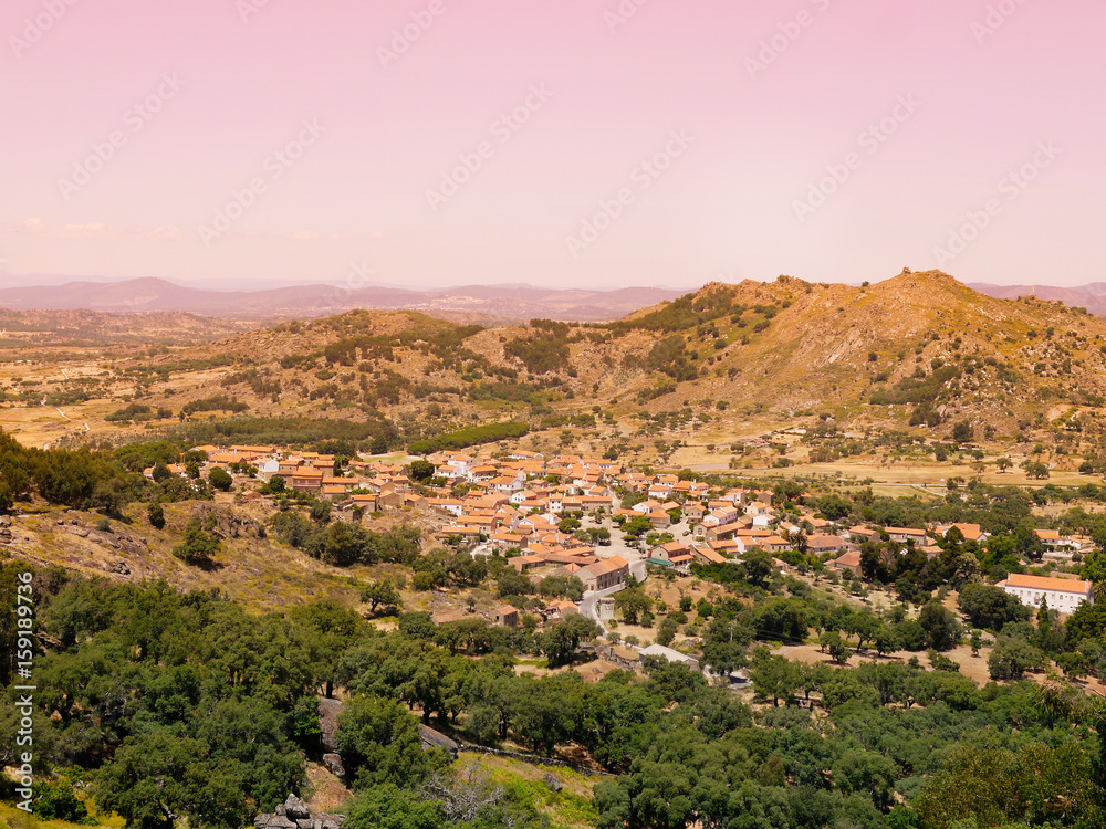 Village Monsanto in Portugal on sunset. Portuguese historic village. Village Monsanto in Portugal on sunset. Portuguese historic village.