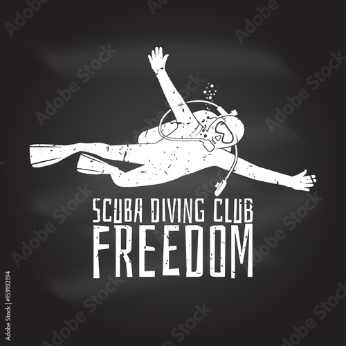 Scuba diving club. Vector illustration.