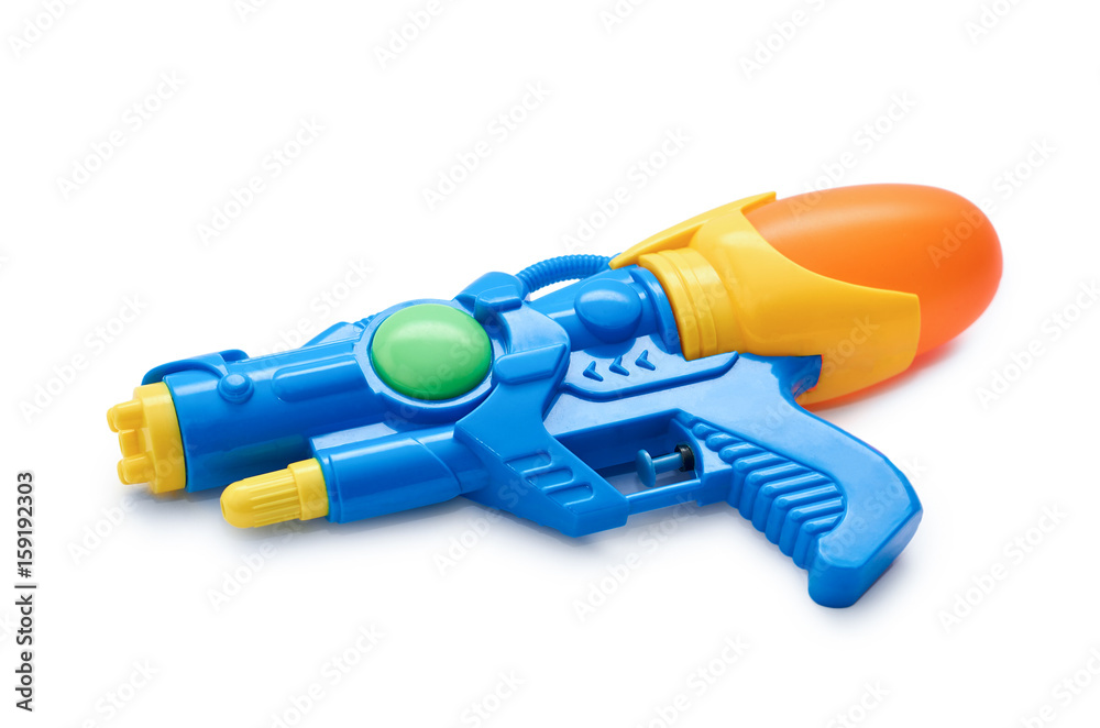 Blue squirt gun. Isolated on white background Blue squirt gun. Isolated on white background