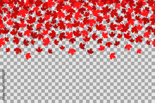 Seamless pattern with stars for 1st of July celebration on transparent background. Canada Day.
