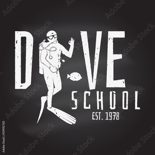 Scuba diving club. Vector illustration.