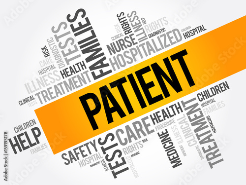 Patient word cloud collage, health concept background