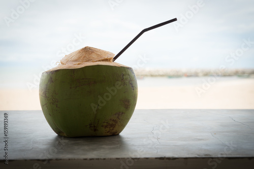 coconut drink relax rest holiday beach sand ocean