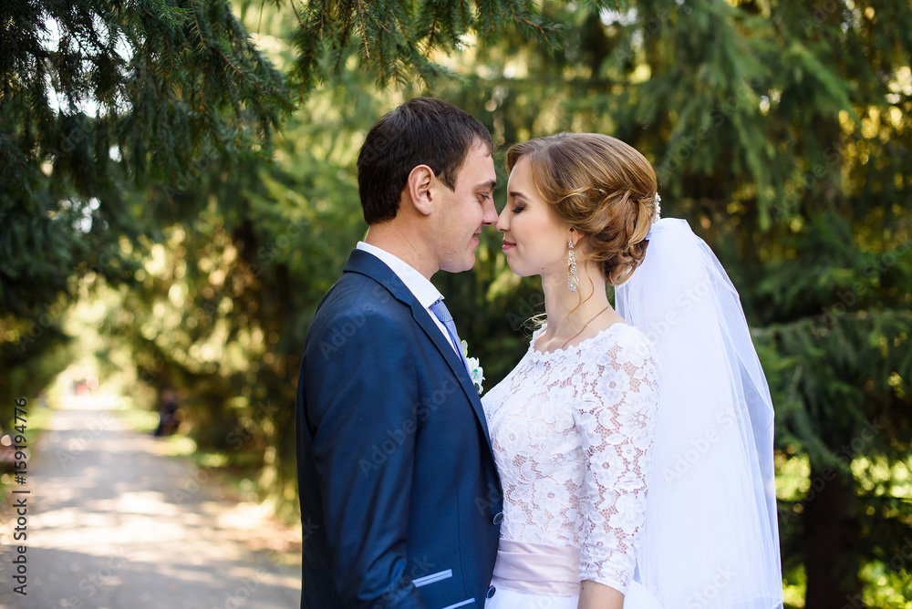 Wedding couple is hugging each other. Man in suit. Beauty bride with groom. Female and male portrait. Wedding couple in love, close-up portrait of young and happy bride and groom Wedding couple is hugging each other. Man in suit. Beauty bride with groom. Female and male portrait. Wedding couple in love, close-up portrait of young and happy bride and groom