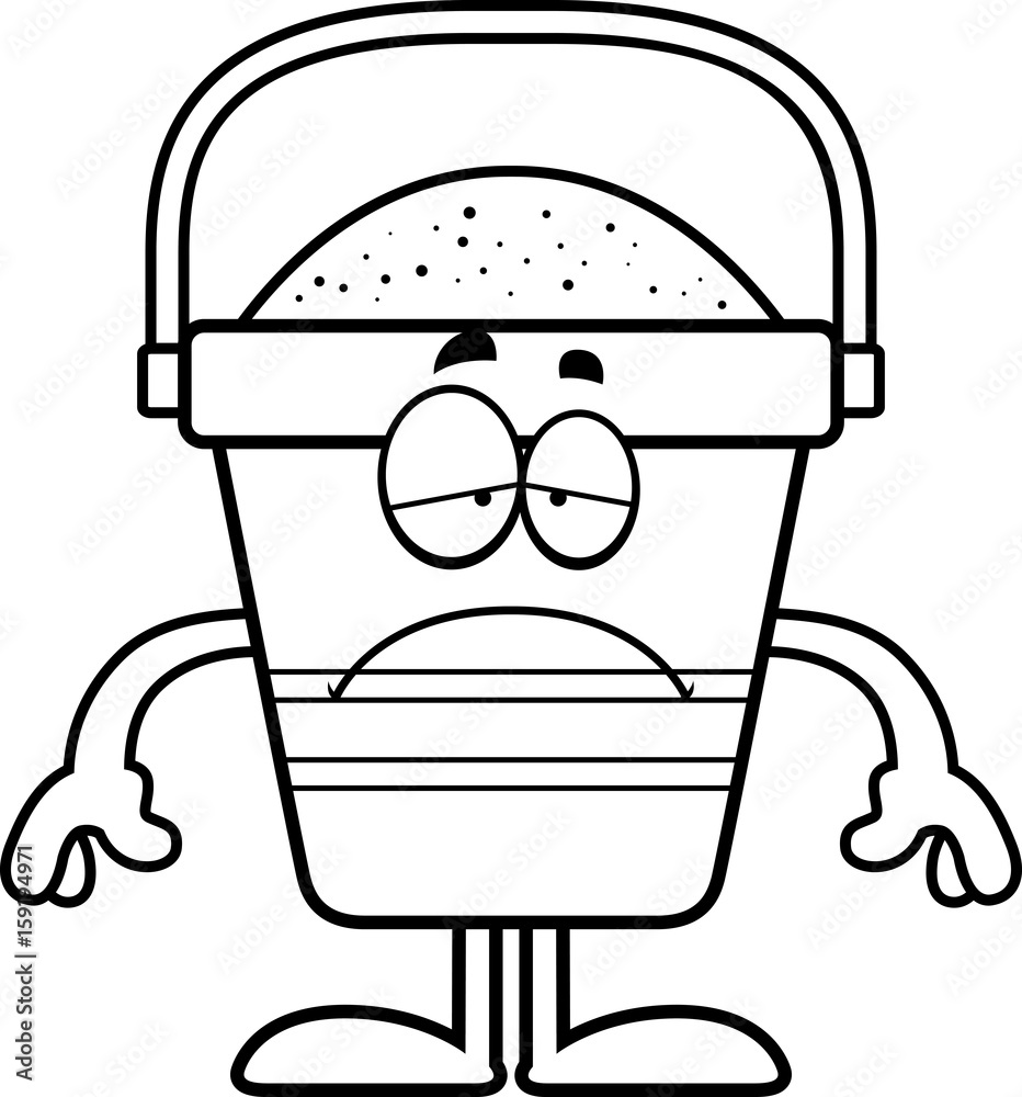 Sad Cartoon Beach Bucket Stock Vector | Adobe Stock