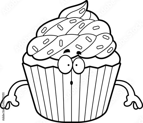 Surprised Cartoon Cupcake