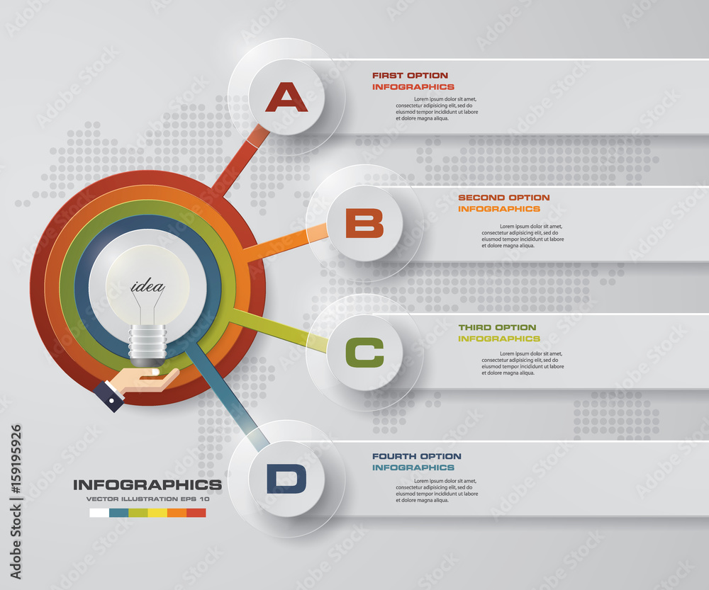 Obraz premium Modern 4 steps process. Simple&Editable abstract design element. EPS10.