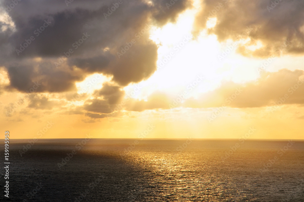 Sea sunset on indian ocean in thailand