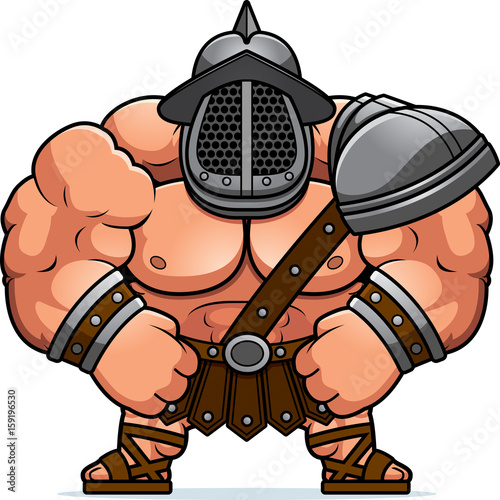 Cartoon Gladiator Flexing