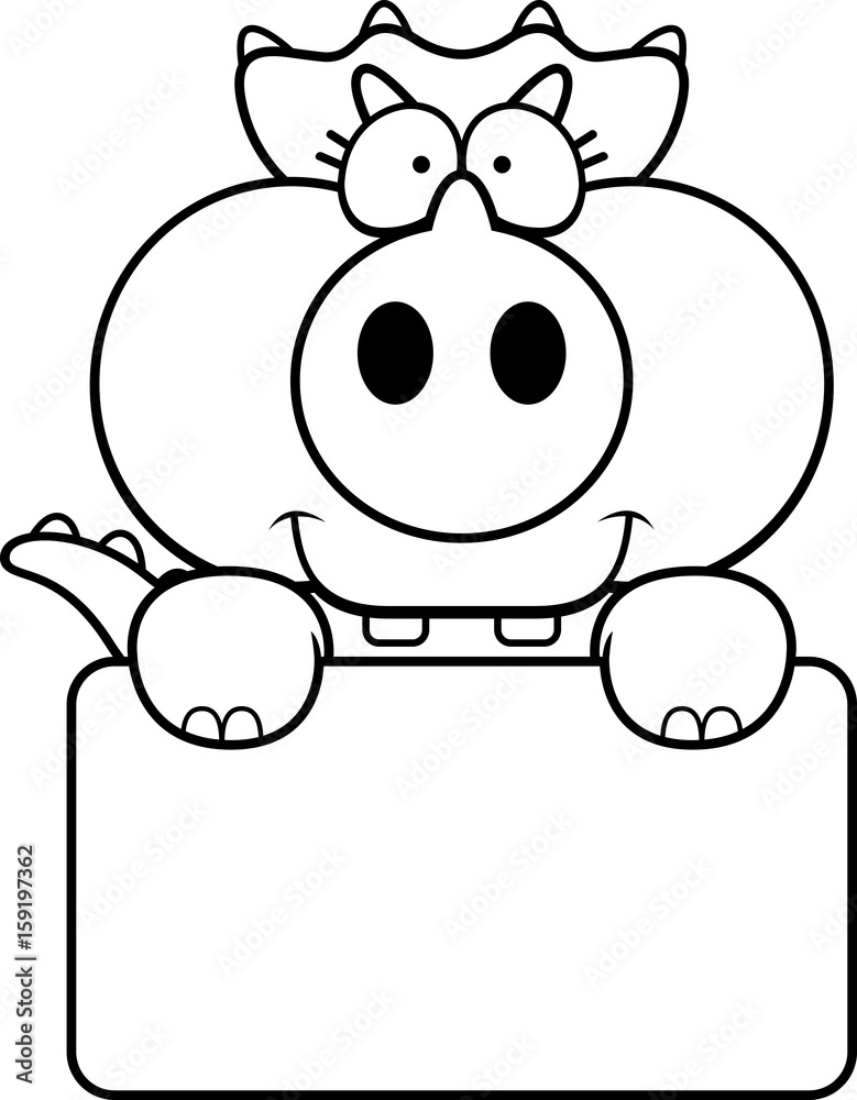Cartoon Triceratops Sign Cartoon Triceratops Sign