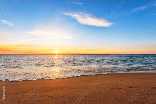 Seascape during sundown. Beautiful natural seascape. © vrstudio