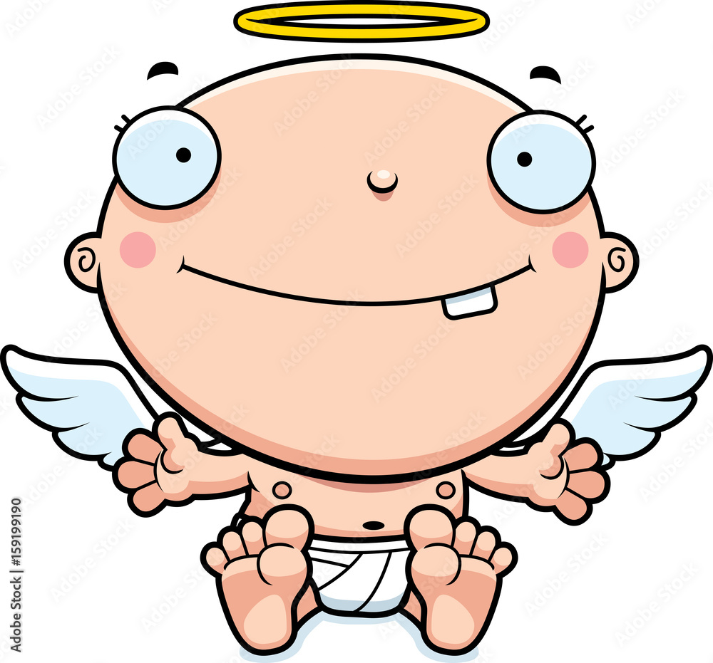 Fototapeta premium Cartoon Baby Angel Smiling