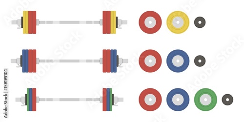 Weight plate vector illustration. Disk weigth isolated