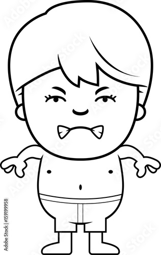 Angry Boy in Swimsuit