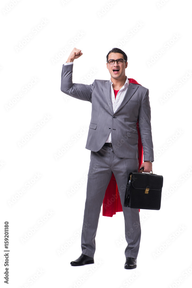 Superhero businessman isolated on white background Superhero businessman isolated on white background
