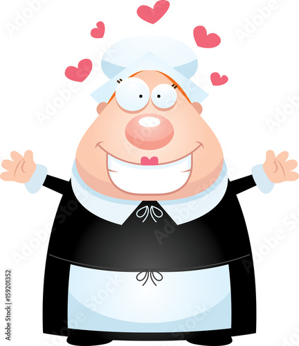 Cartoon Pilgrim Hug