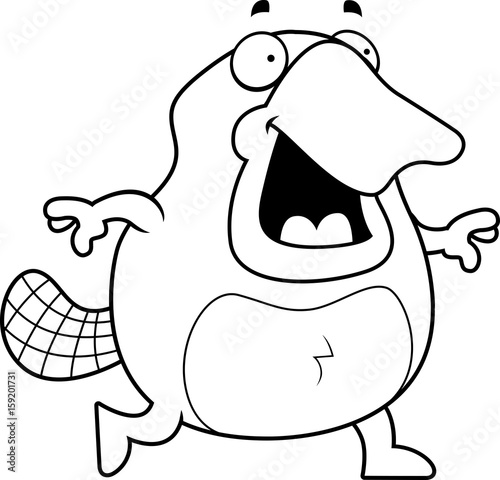 Cartoon Platypus Walking