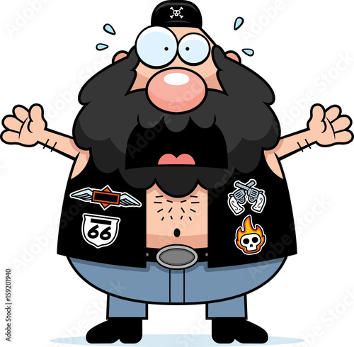 Scared Cartoon Biker