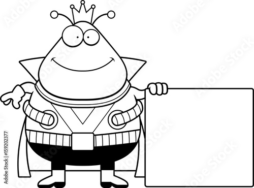 Cartoon Martian King Sign