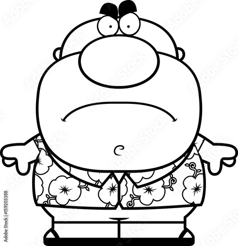 Cartoon Angry Tourist