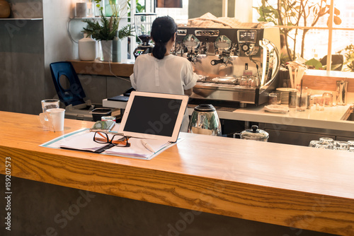 Working space at coffee bar