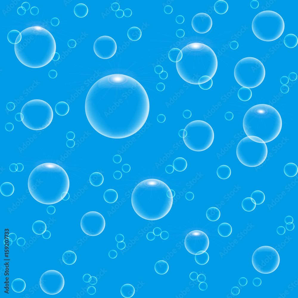 Air bubbles, seamless pattern, vector