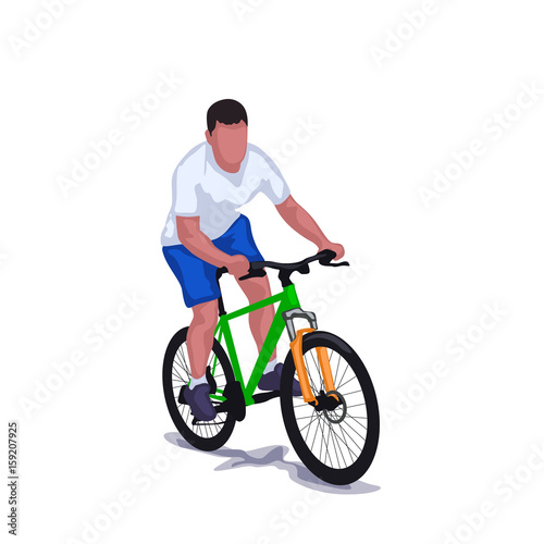 man on bicycle isolated