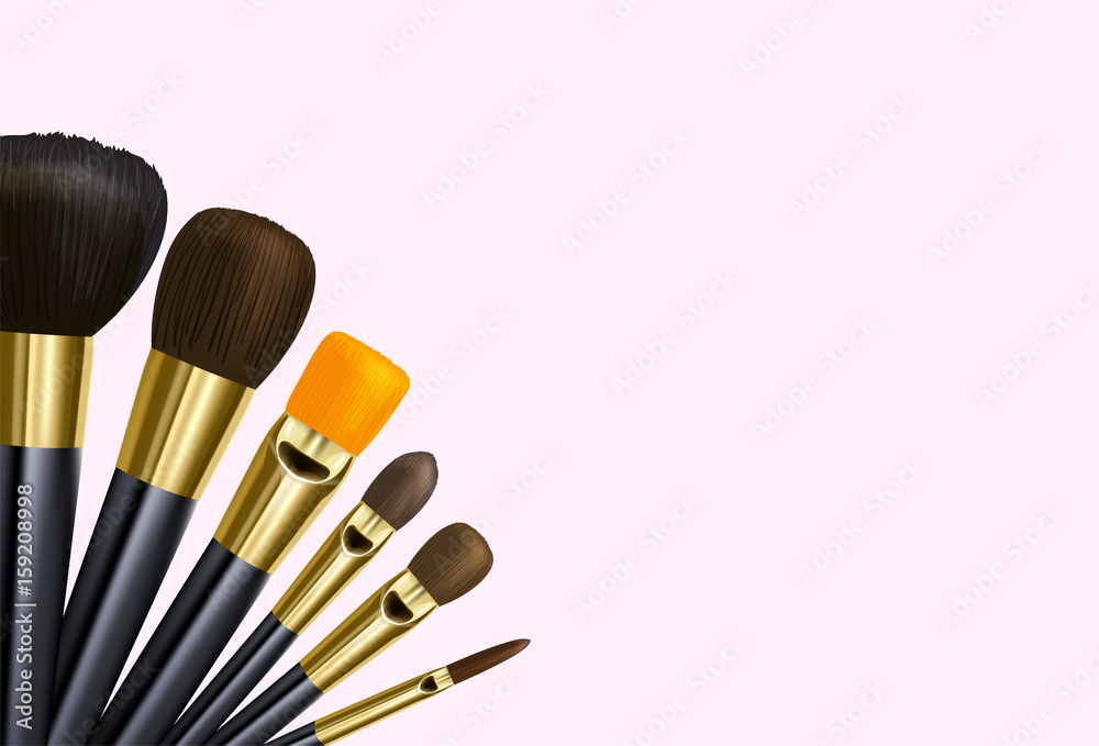 Vector background make up or art brushes with clipping mask 