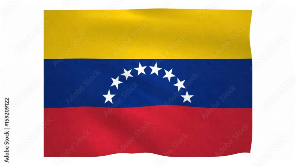Flag of Venezuela waving on white background Flag of Venezuela waving on white background