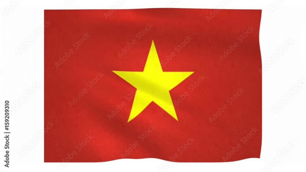 Flag of Vietnam waving on white background Flag of Vietnam waving on white background