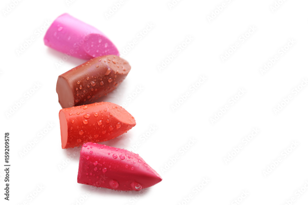 Colorful lipsticks on a white background Colorful lipsticks on a white background