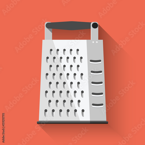 Grater icon. Flat design. Vector illustration. Kitchen utensil. Cooking stuff.