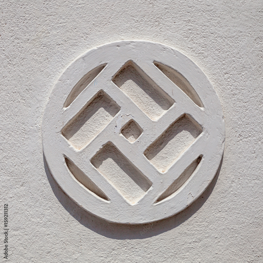 Pattern on the wall in the shape of a swastika