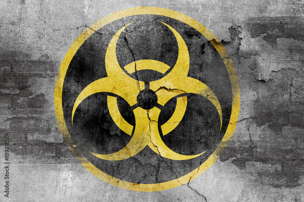 Obraz premium grunge symbol zagrożenia biologicznego