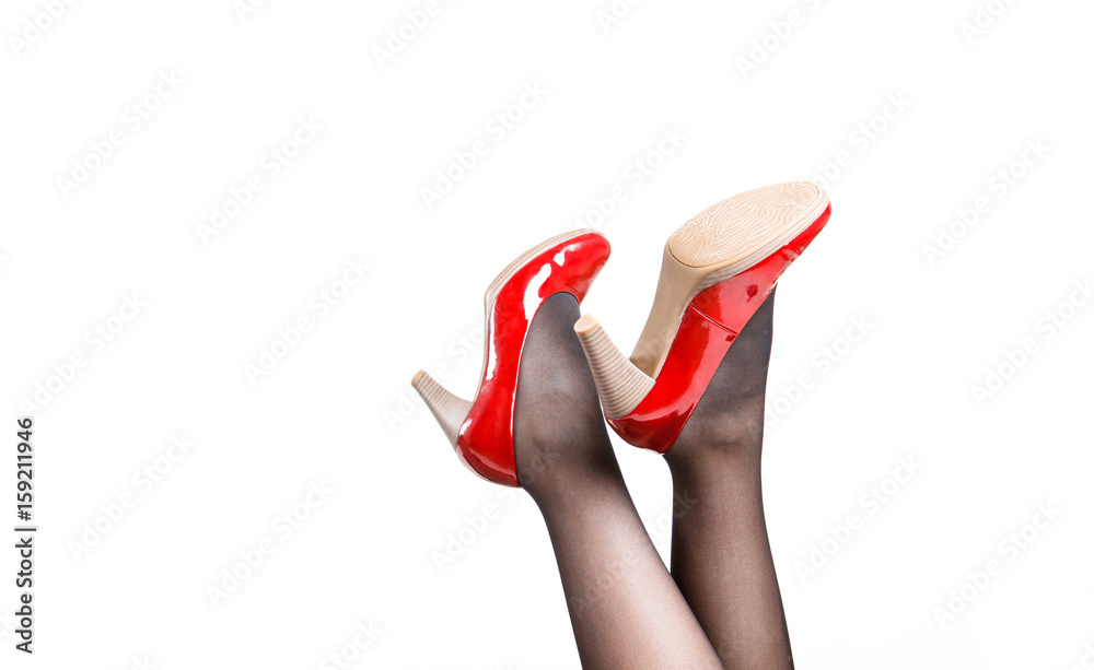 Woman's Legs Wearing Pantyhose and High Heels Woman's Legs Wearing Pantyhose and High Heels