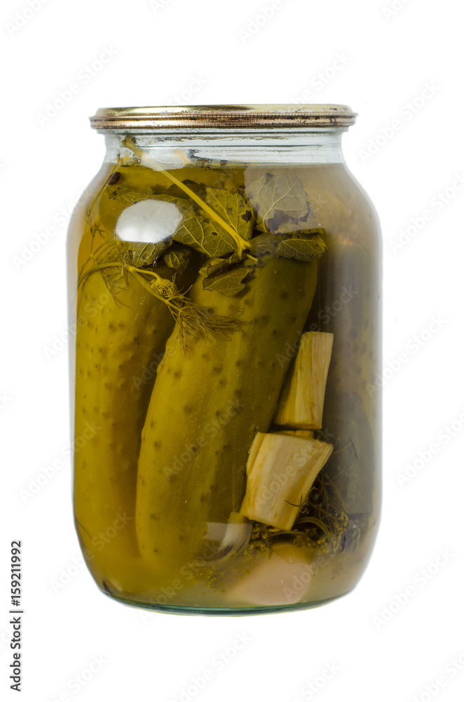 Pickled cucumbers in jars Pickled cucumbers in jars
