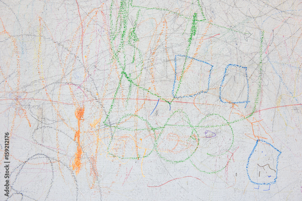 Fototapeta premium The children painted the wall in the house