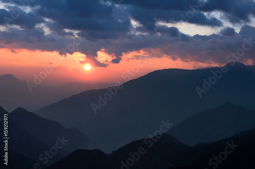 Sunset behind the mountain,Sapa Vietnam © siewwy84