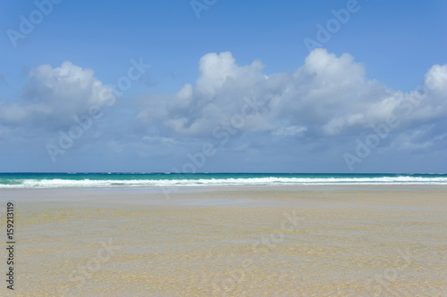 Emply beach and tropical ocean