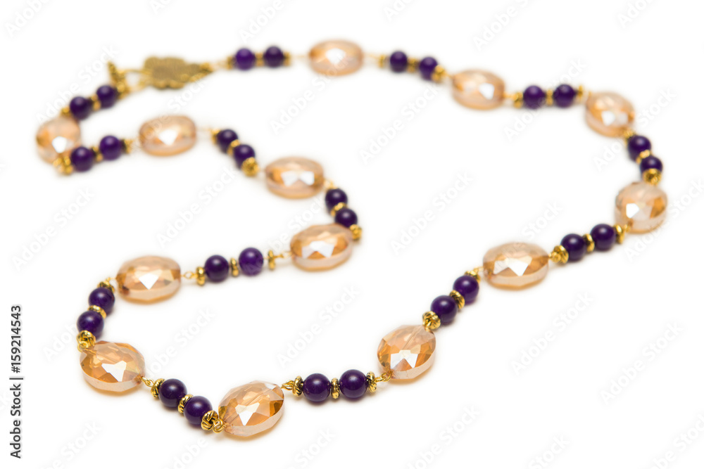 Nice necklace isolated on white background Nice necklace isolated on white background