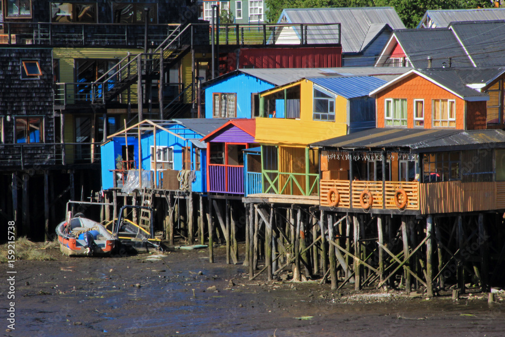 Palafito houses on stilts in Castro, Chiloe Island, Patagonia, Chile Palafito houses on stilts in Castro, Chiloe Island, Patagonia, Chile