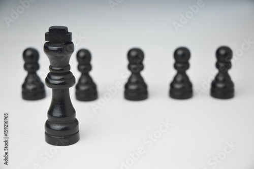 Abstract leadership.succes and business concept with chess pieces on a white background 