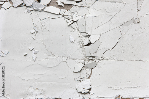 White Crack Wall Split Old Plaster Peel Texture Stucco Background Repair Free Space Crush Error Scratch Concept