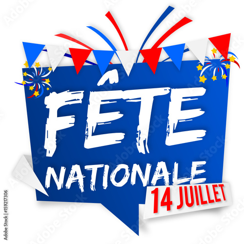 14 juillet - Fête nationale française panneau bleu