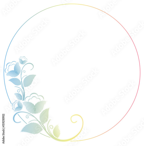 Wallpaper Mural Beautiful round frame with gradient filled. Color elegant flower frame for advertisements, flyer, web, wedding and other invitations or greeting cards. Raster clip art. Torontodigital.ca